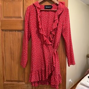 Realisation Par red star wrap dress